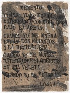 Memento (in Text Plate, Folio 15) From Oda A Lorca — Antonio Frasconi