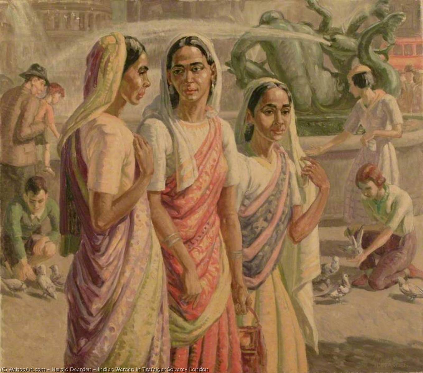 Indian Women In Trafalgar Square, London — Harold Dearden