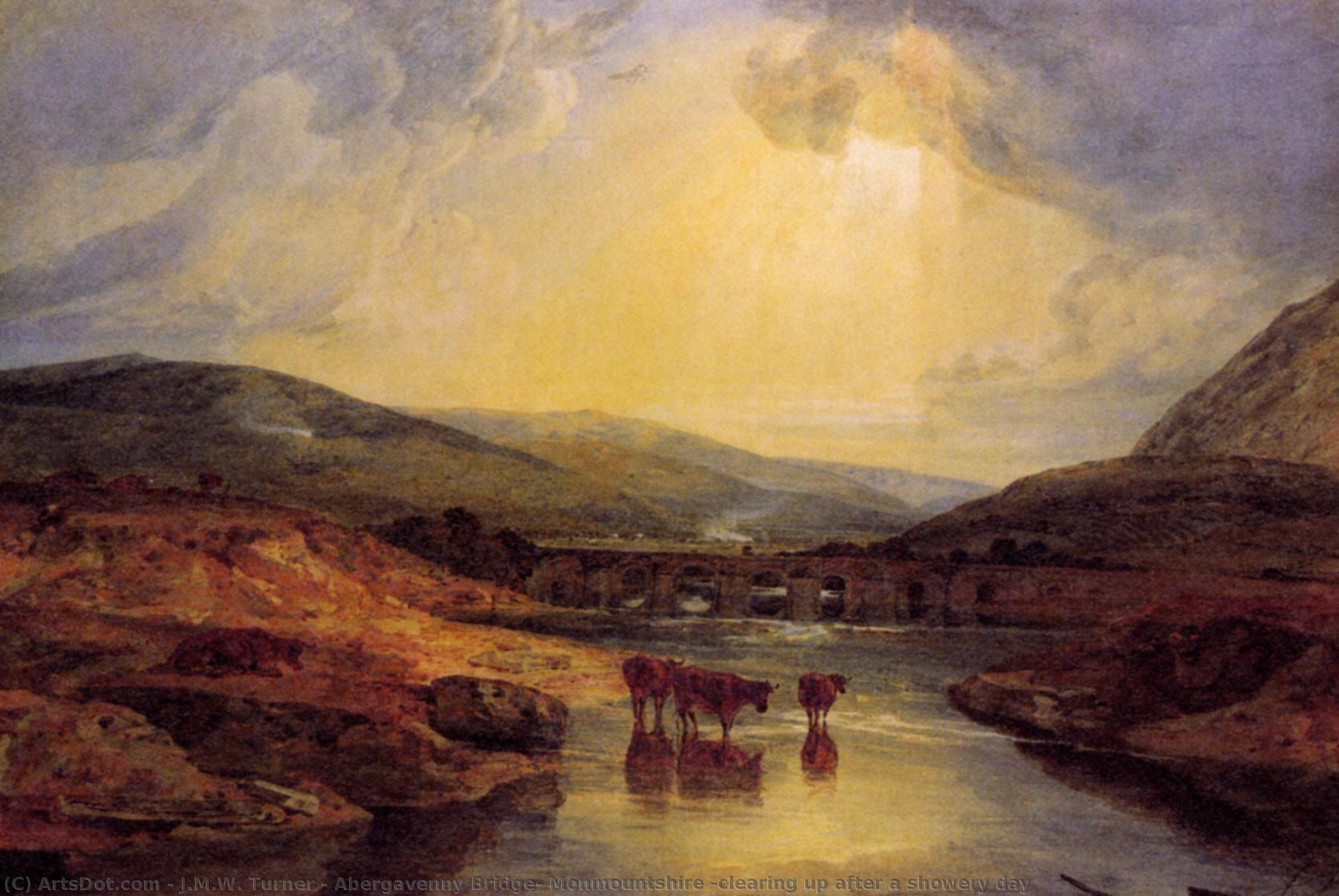 Abergavenny Bridge, Monmountshire -clearing Up After A Showery Day — Joseph Mallord William Turner