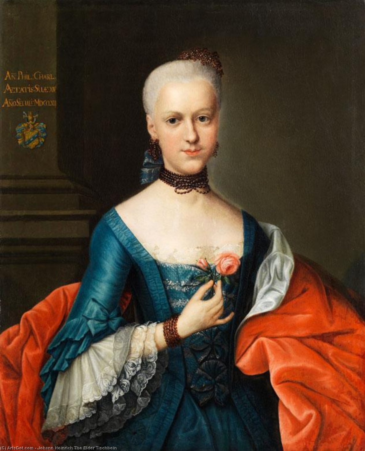 Portrait Of A Young Noblewoman Lady — Johann Heinrich The Elder Tischbein