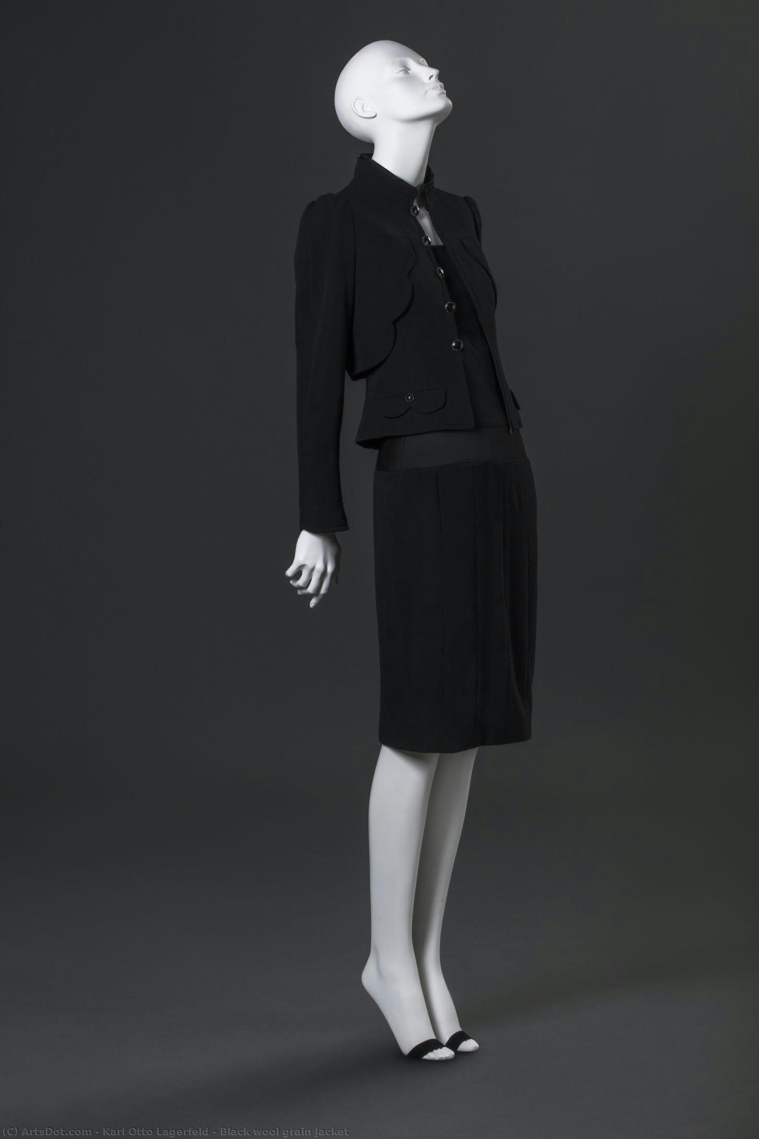 Black Wool Grain Jacket — カール・ラガーフェルド