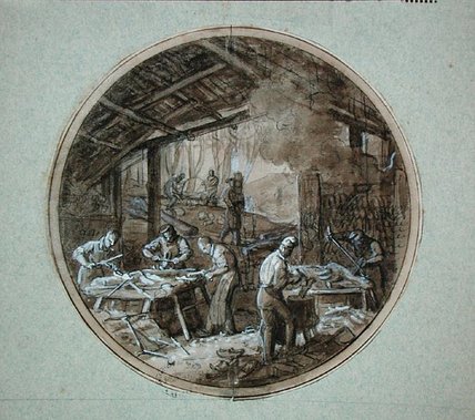 The Clog-makers' Workshop — Jean Charles Develly