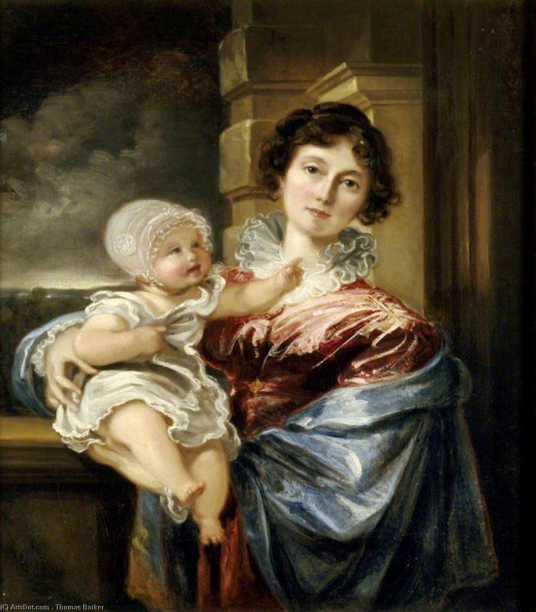 Sarah Smith, Lady Elton, And Her Son Edmund William Elton — Thomas Barker