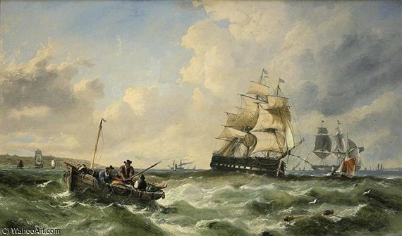 Warships And Fishing Boats In The Channel Off The South Coast — John Callow