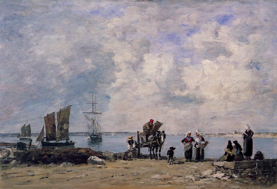 Fishermen's Wives At The Seaside — Eugène Louis Boudin