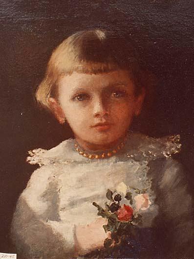Little Girl With Flowers, (painting) — Abbott Handerson Thayer