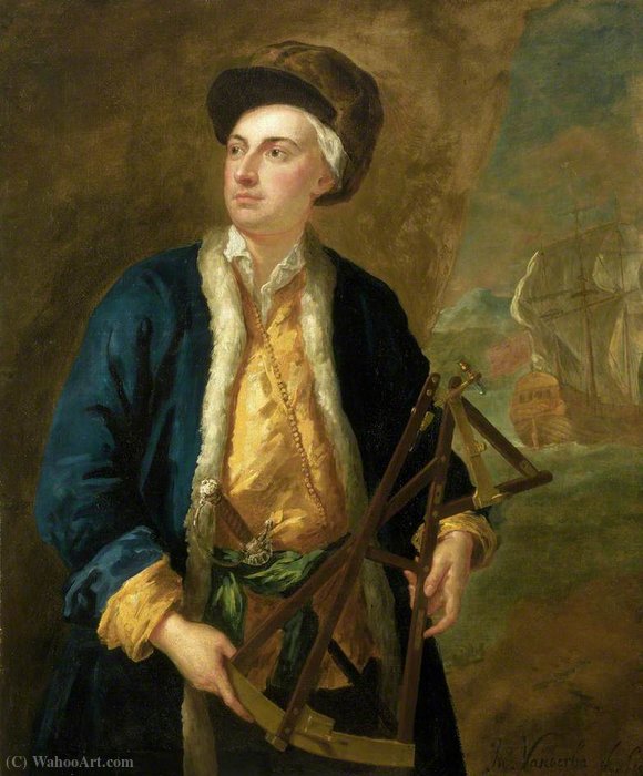 A Merchant Captain With Elton's Quadrant — John Vanderbank