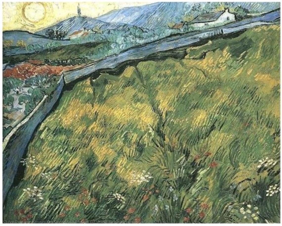 Soleil Levant Sur Champ De Ble Au Printemps — Vincent Willem Van Gogh