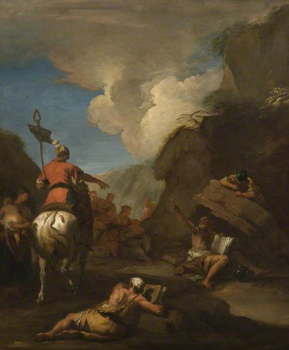 Hiero Of Syracuse Calling Upon Archimedes To Fortify The City — Sebastiano Ricci