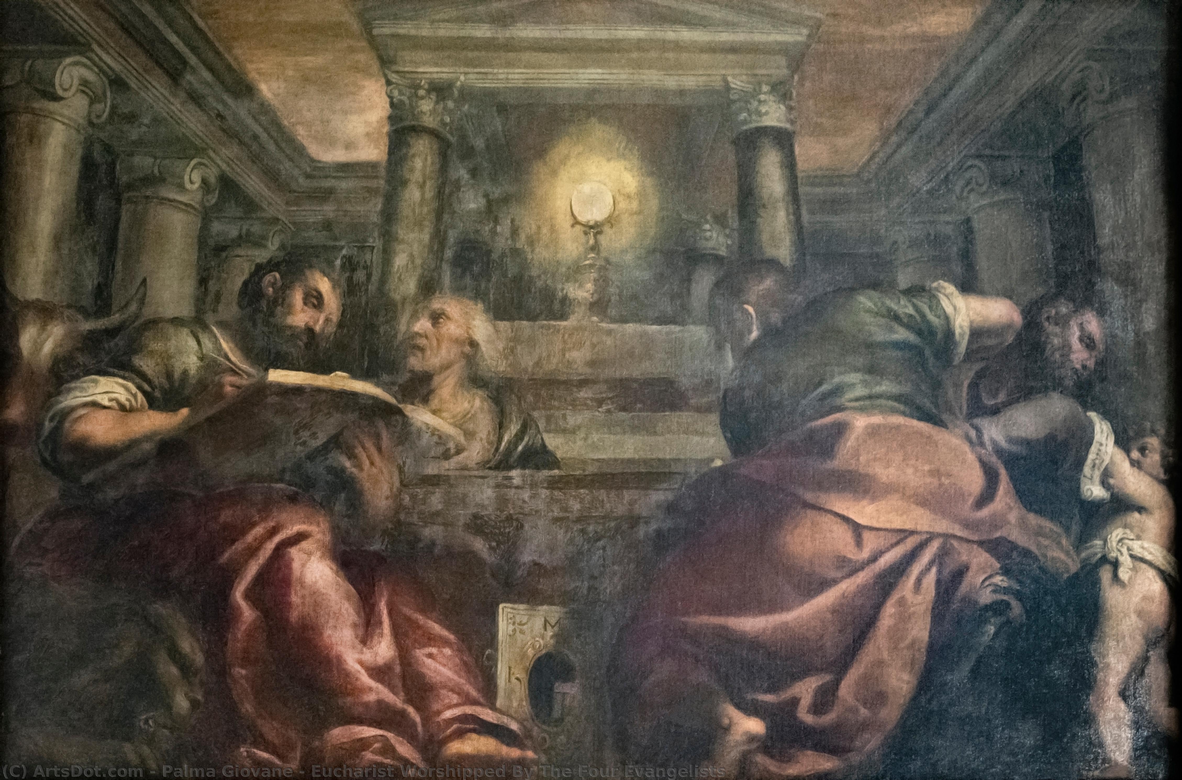 Eucharist Worshipped By The Four Evangelists — Jacopo Palma Il Giovane