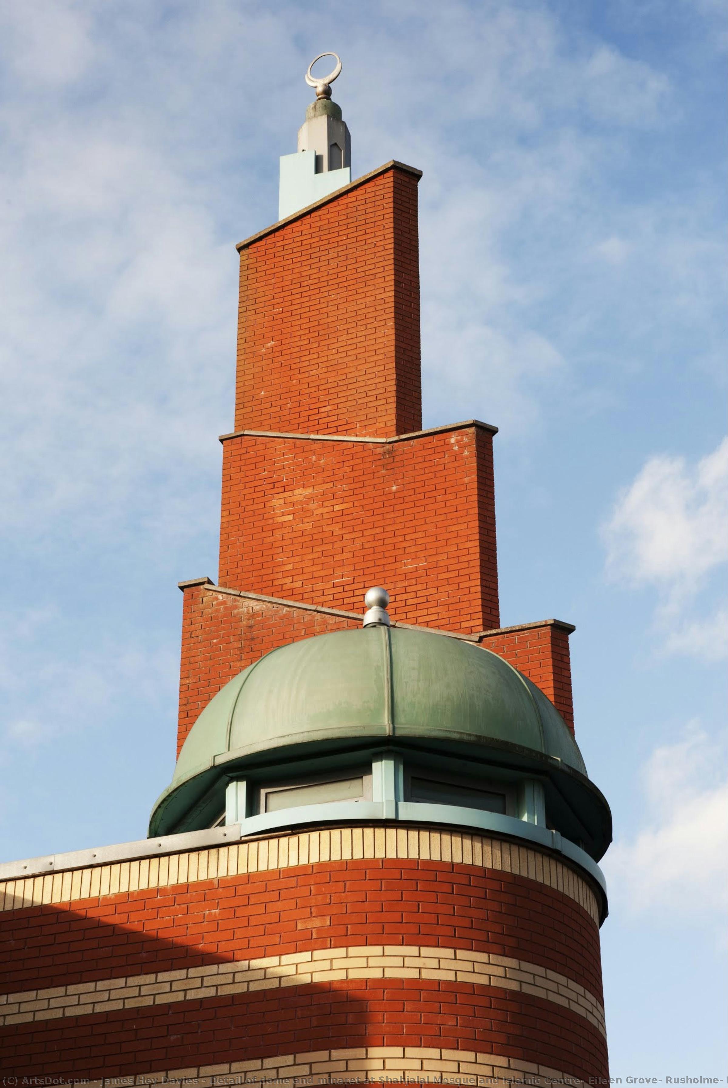 Detail Of Dome And Minaret At Shahjalal Mosque And Islamic Centre, Eileen Grove, Rusholme, Manchester — James Hey Davies