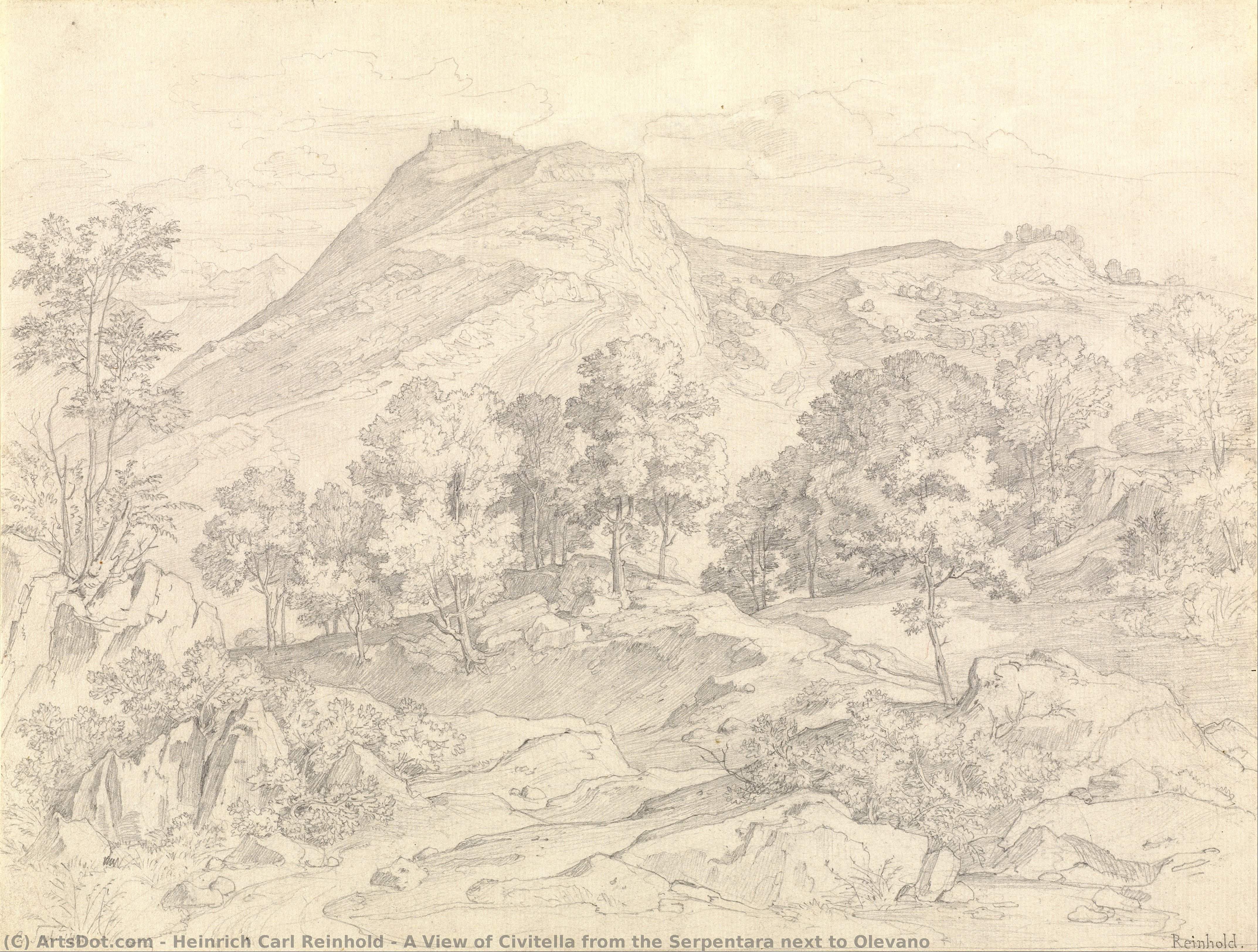 A View Of Civitella From The Serpentara Next To Olevano — Heinrich Carl Reinhold