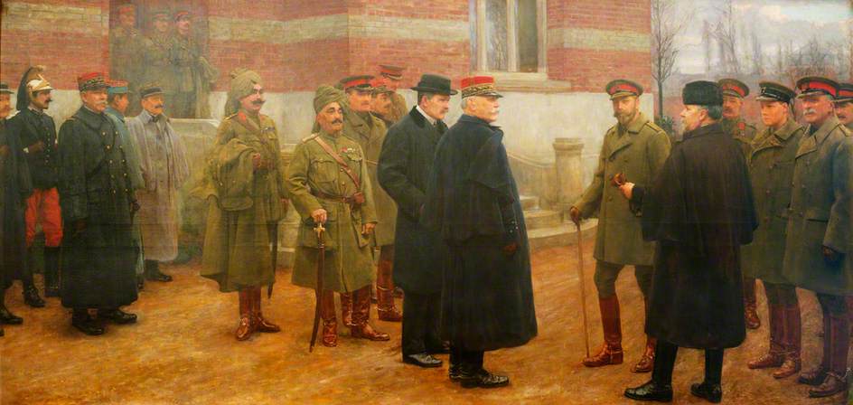 Merville, 1 December 1914, The Meeting Of King George V And President Poincaré Of France At The British Headquarters At Merville, France, On 1 December 1914 — Herbert Arnould Olivier