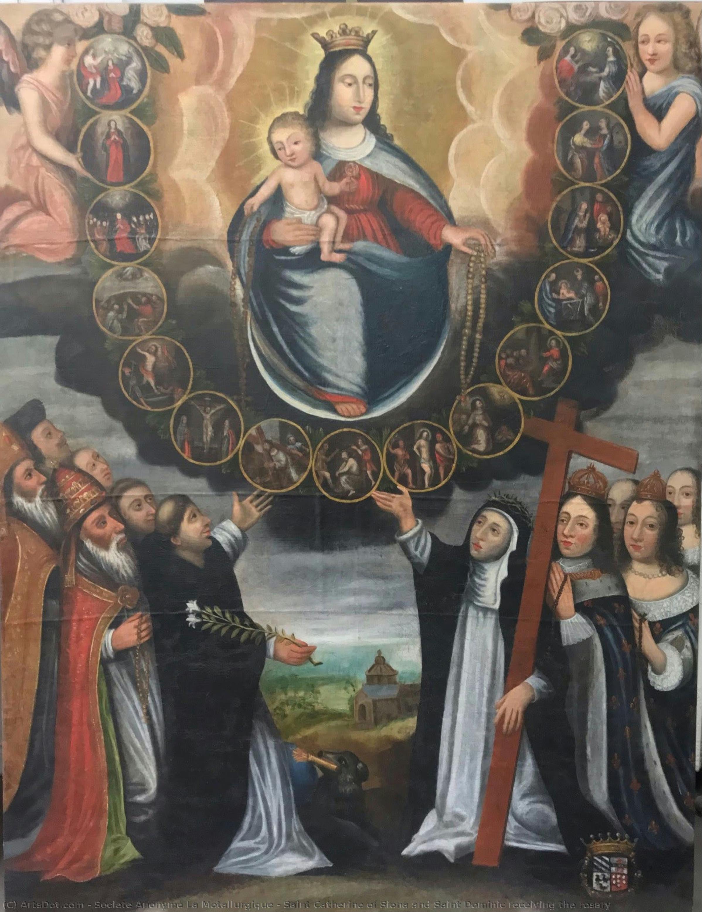 Saint Catherine Of Siena And Saint Dominic Receiving The Rosary — Societe Anonyme La Metallurgique