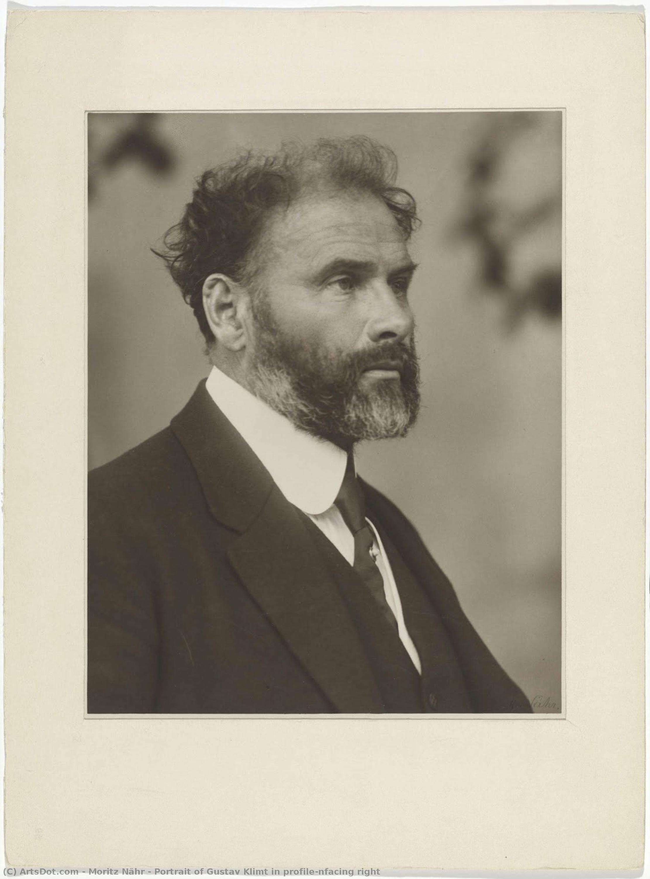 Portrait Of Gustav Klimt In Profile\nfacing Right — Moritz Nähr