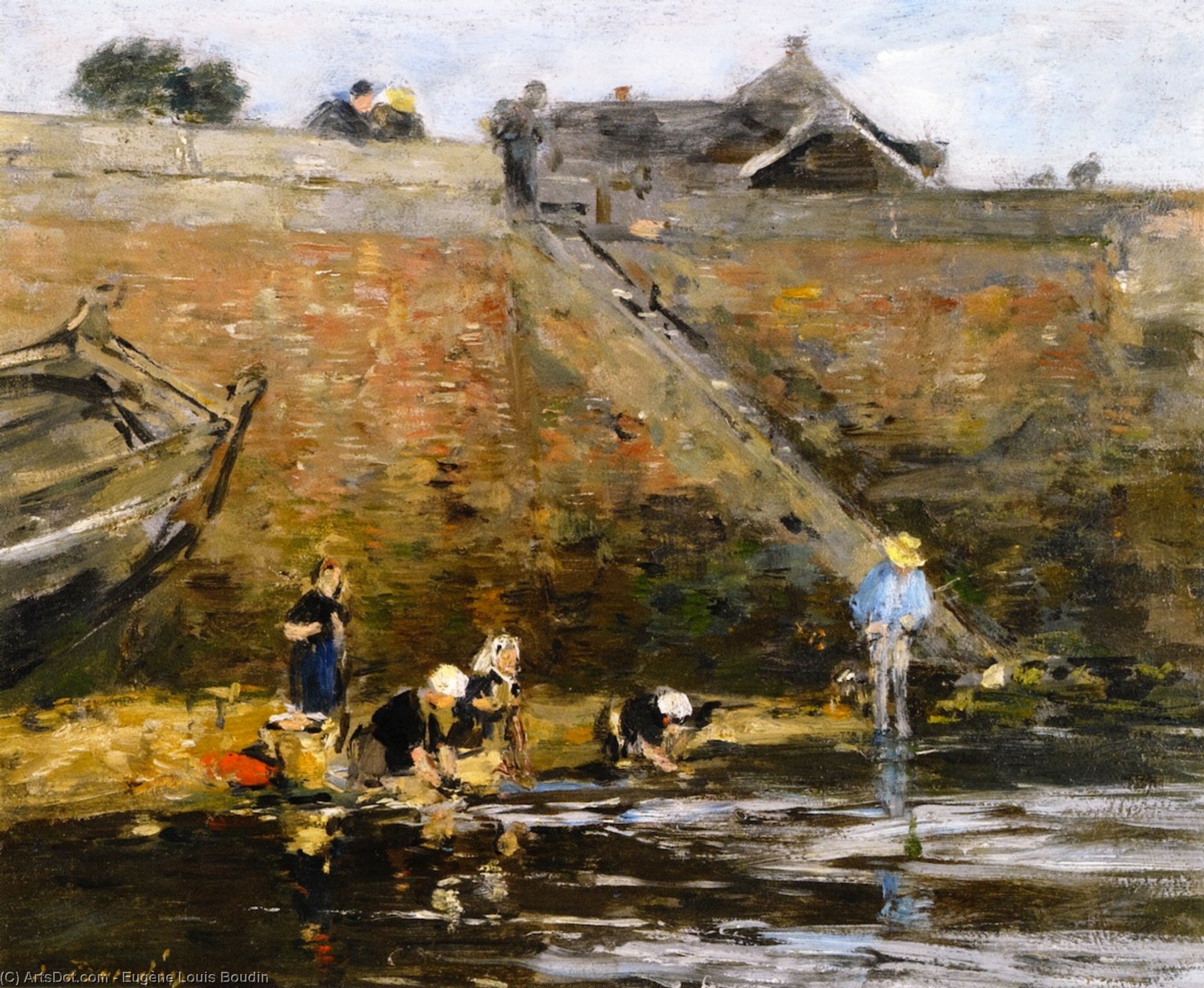 Washerwomen By A River — Eugène Ludović Boudin
