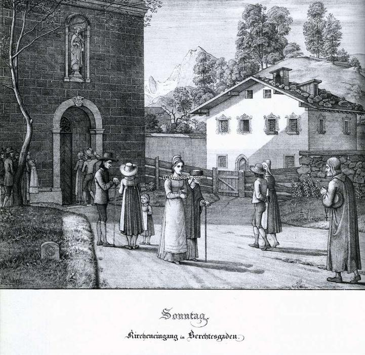 Sunday: Entrance To The Church At Berchtesgaden — Ferdinand Olivier