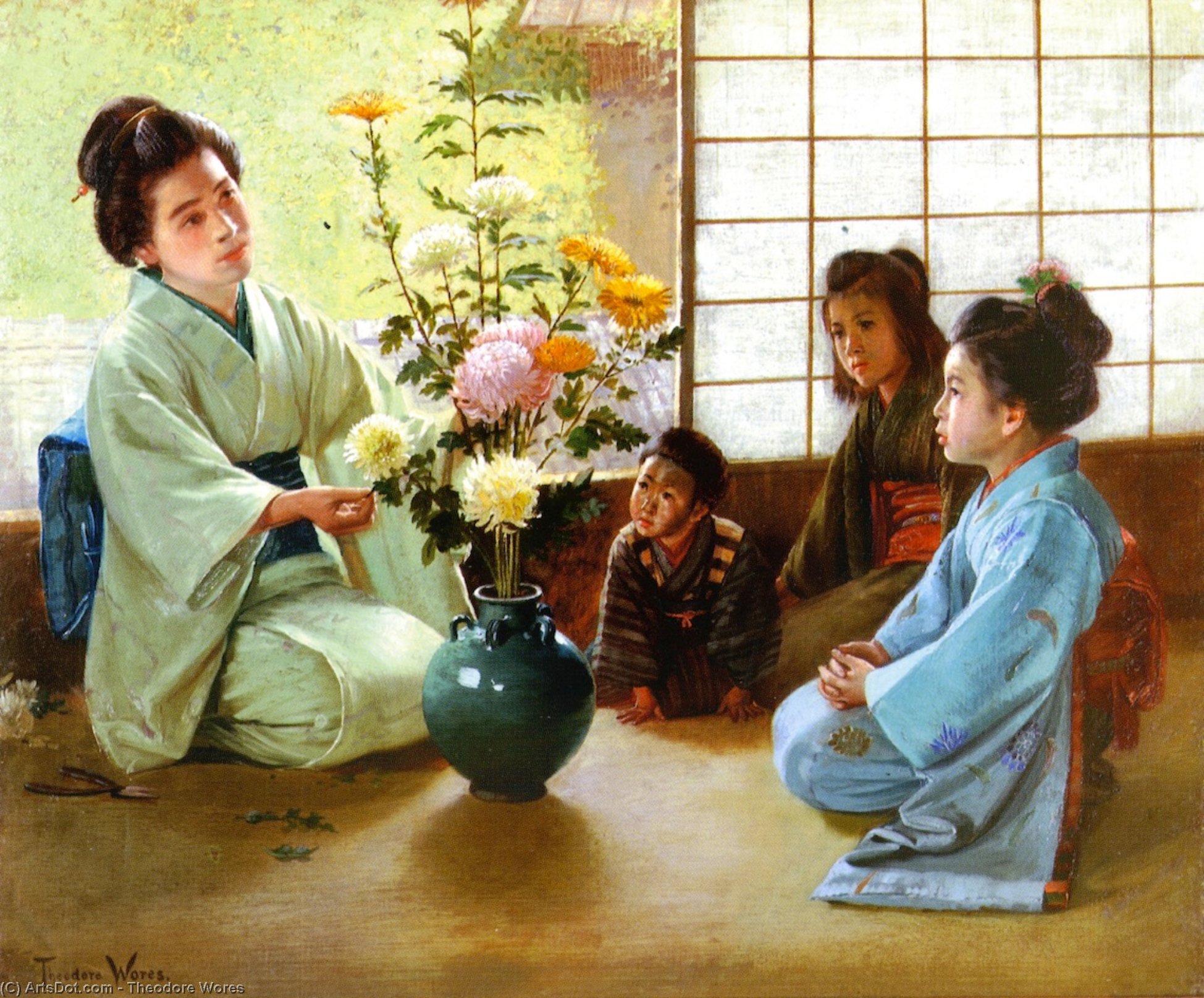 A Lesson In Flower Arrangement — Theodore Wores