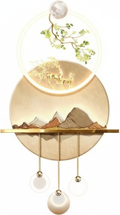 Luminous Deer Landscape Wall Painting With Aluminum Frame