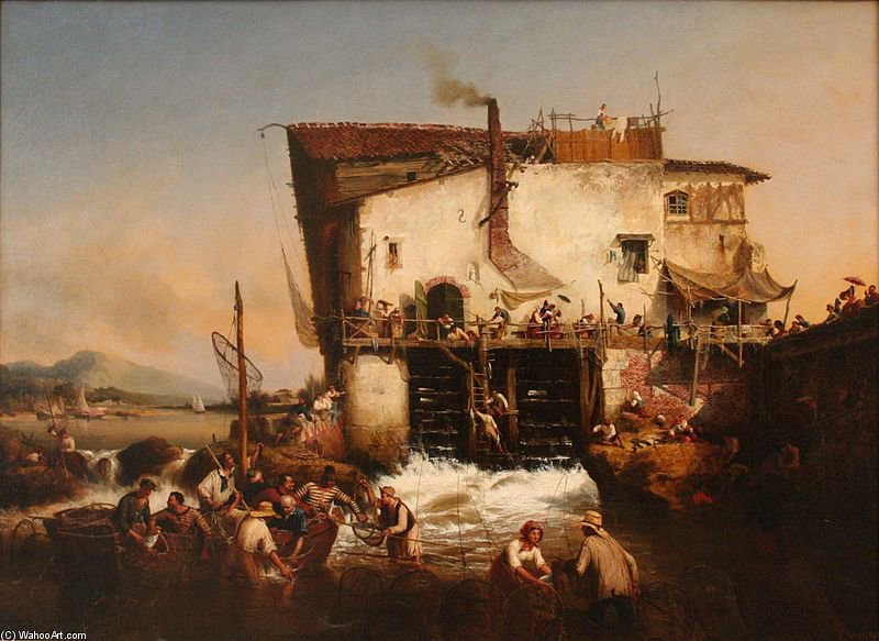 Shad Fishing — Ambroise Louis Garneray