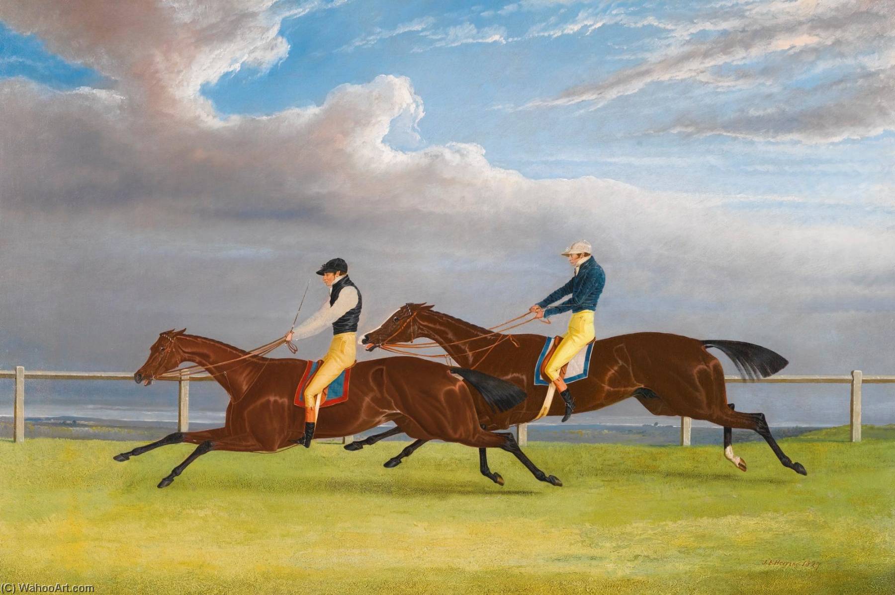 Matilda And Mameluke The Finish Of The 1827 St Leger — John Frederick Herring Senior