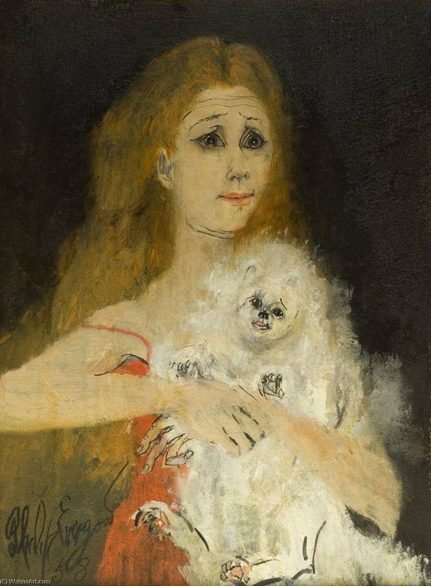 Ju Ju And Her Dog Coppelia — Philip Evergood