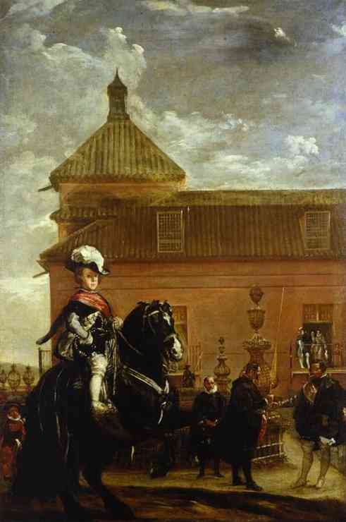 Prince Baltasar Carlos With The Count-duke Of Olivares At The Royal Mews — Diego Velázquez