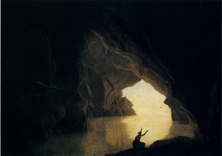 A Grotto In The Gulf Of Salernum, With The Figure Of Julia, Banished From Rome — Joseph Wright Of Derby