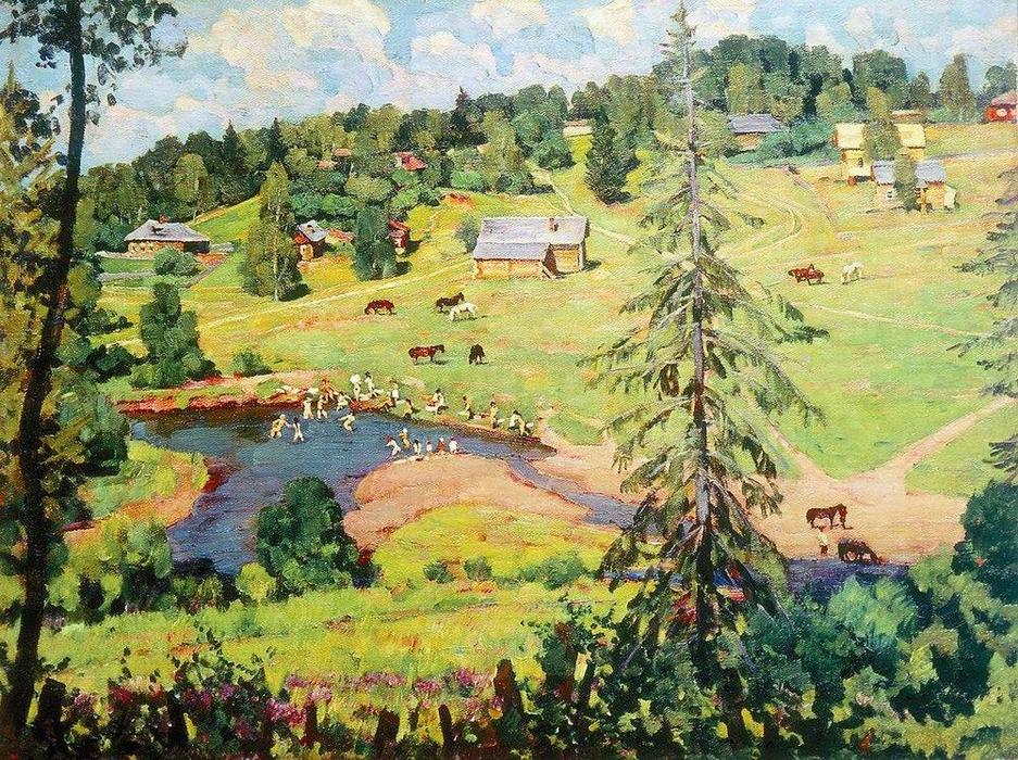 July. Bathing — Константин Юон