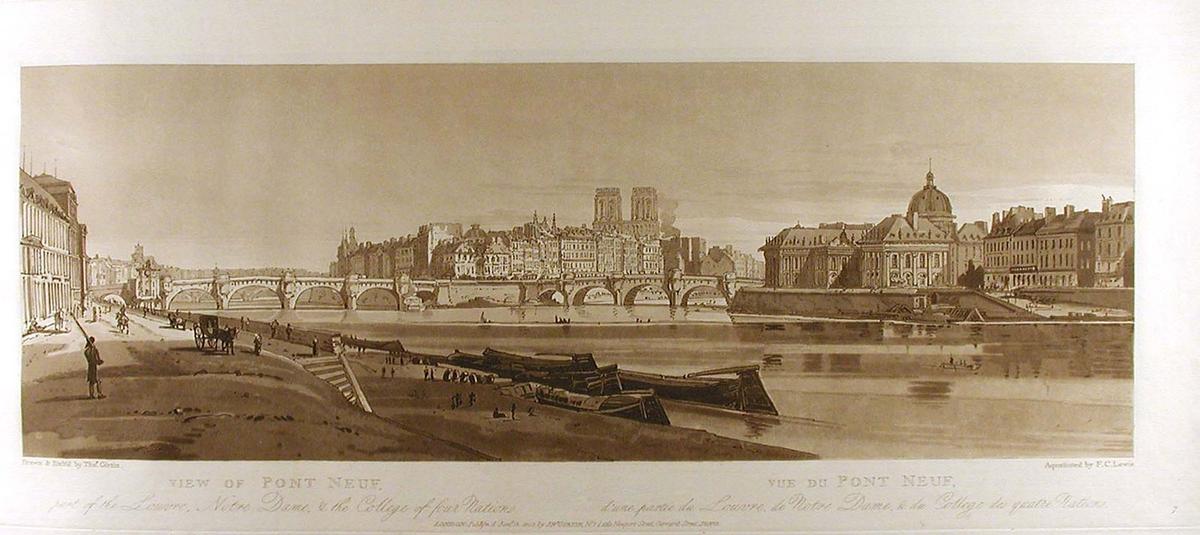 View Of The Pont Neuf, Part Of The Louvre, Notre Dame ^ The College Of Four Nations — Thomas Girtin