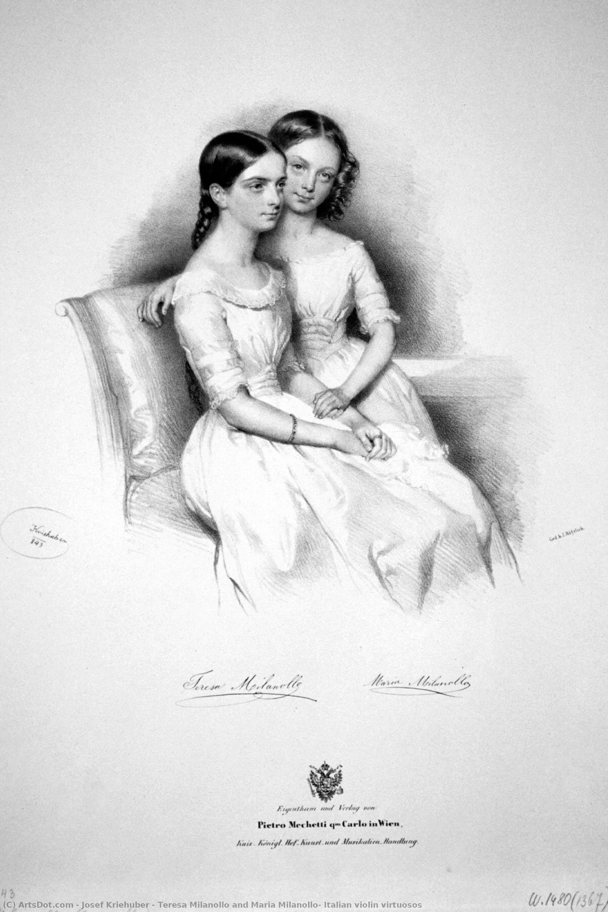Teresa Milanollo And Maria Milanollo, Italian Violin Virtuosos — Josef Kriehuber
