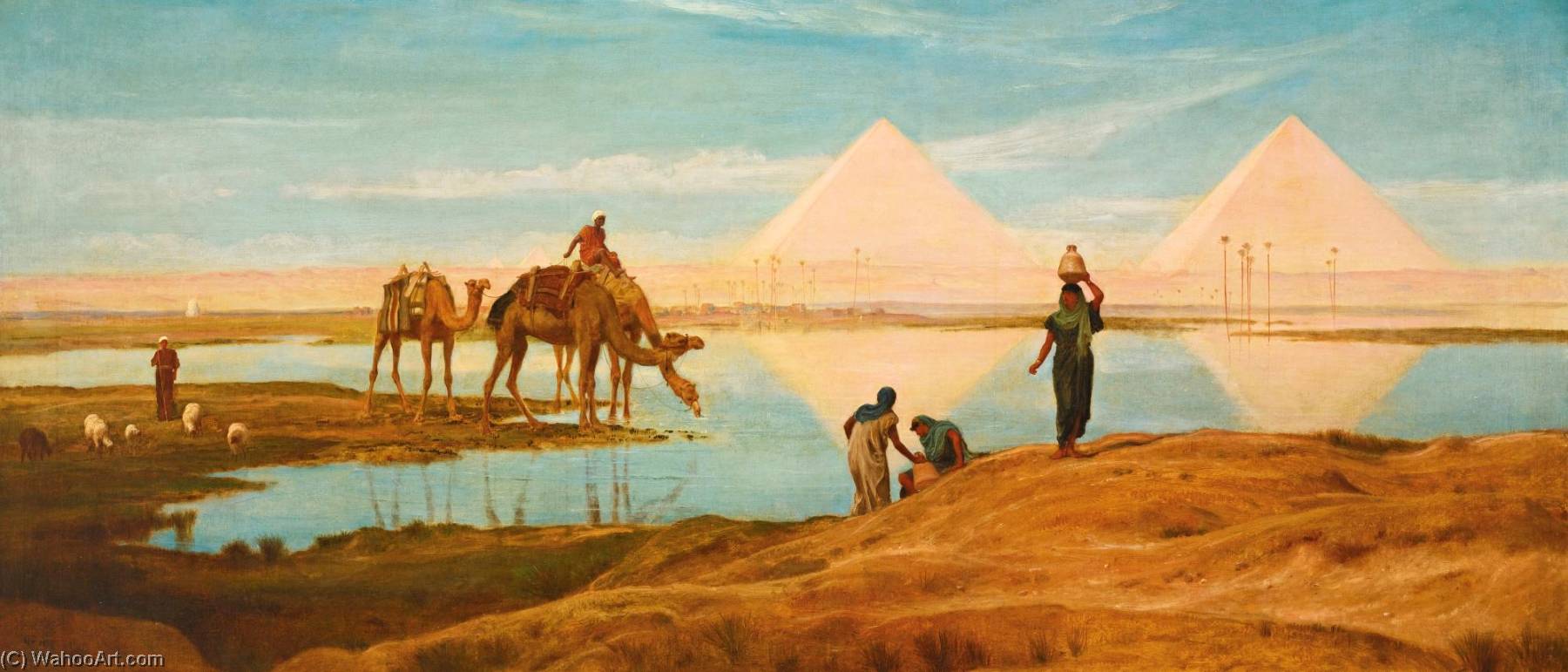 The Light Of The Rising Sun Upon The Pyramids Of Ghizeh — Frederick Goodall