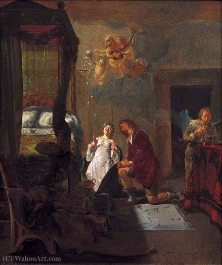 Tobias And Sarah Praying On Their Wedding Night. — Nicolaes Knupfer