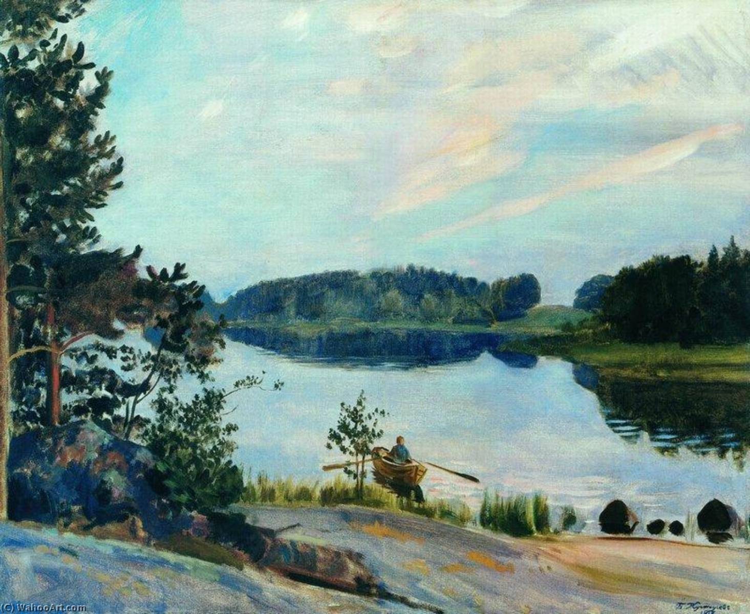 Forest Lake In Konkola — Boris Mikhailovich Kustodiev