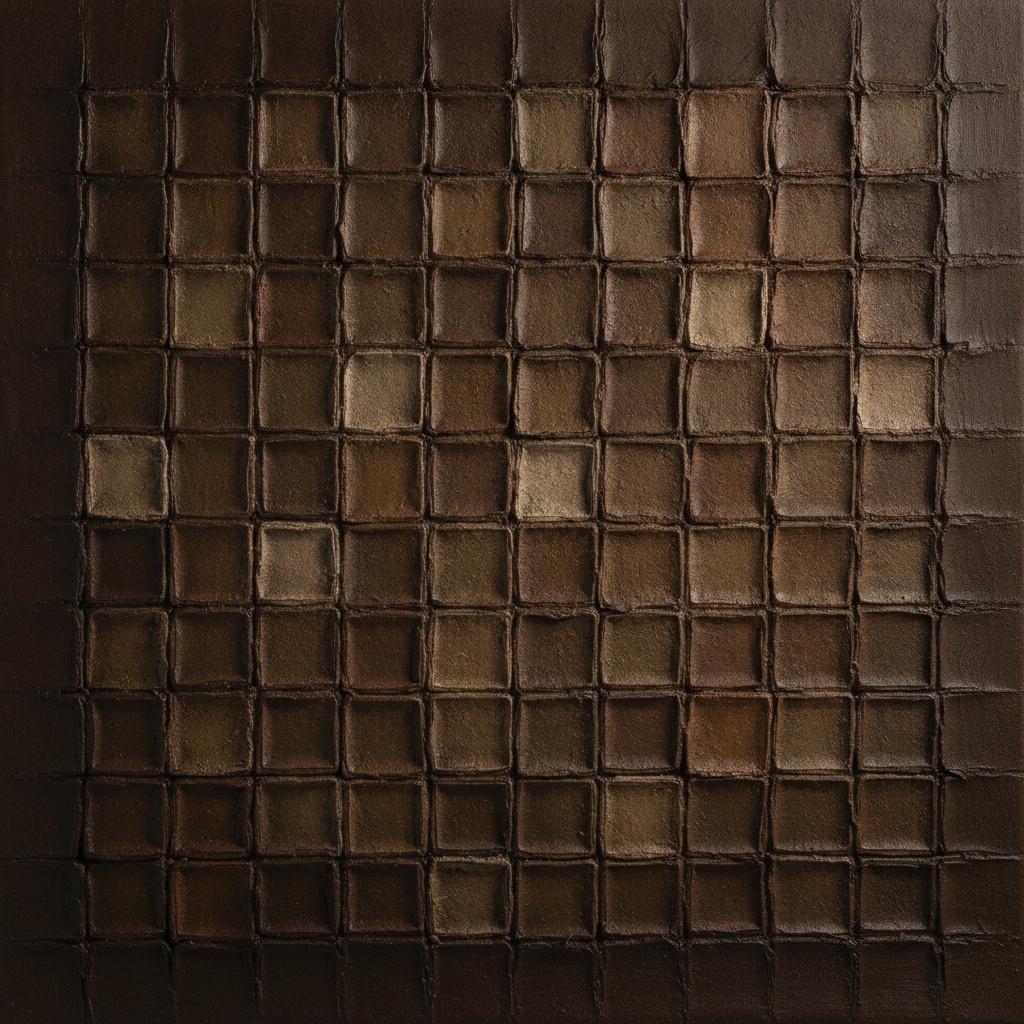 Relieve De Células De Tierra De Sombra Desgastadas En Surcos De Sepia Profundo — David Moreau