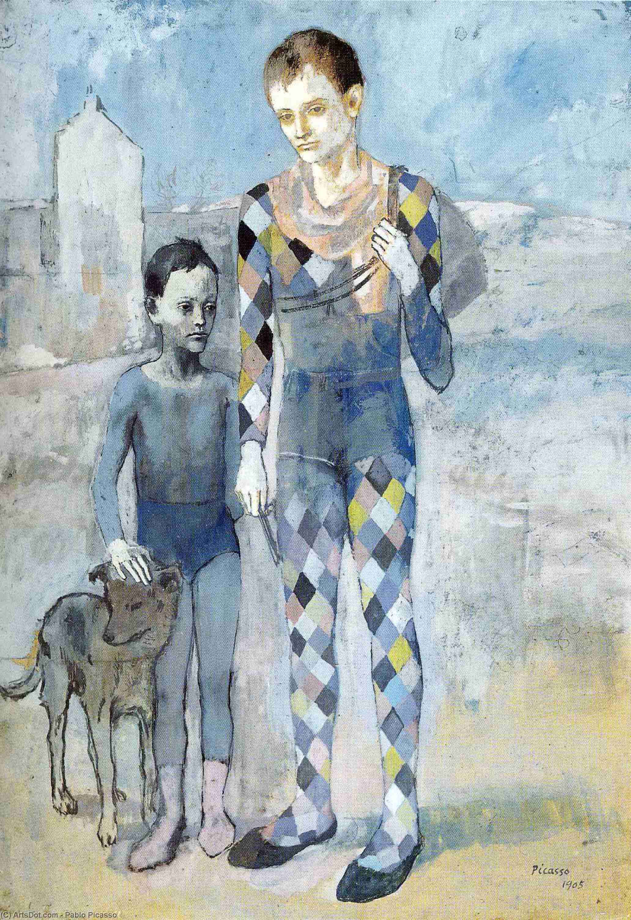 Two Acrobats With A Dog — Pablo Picasso