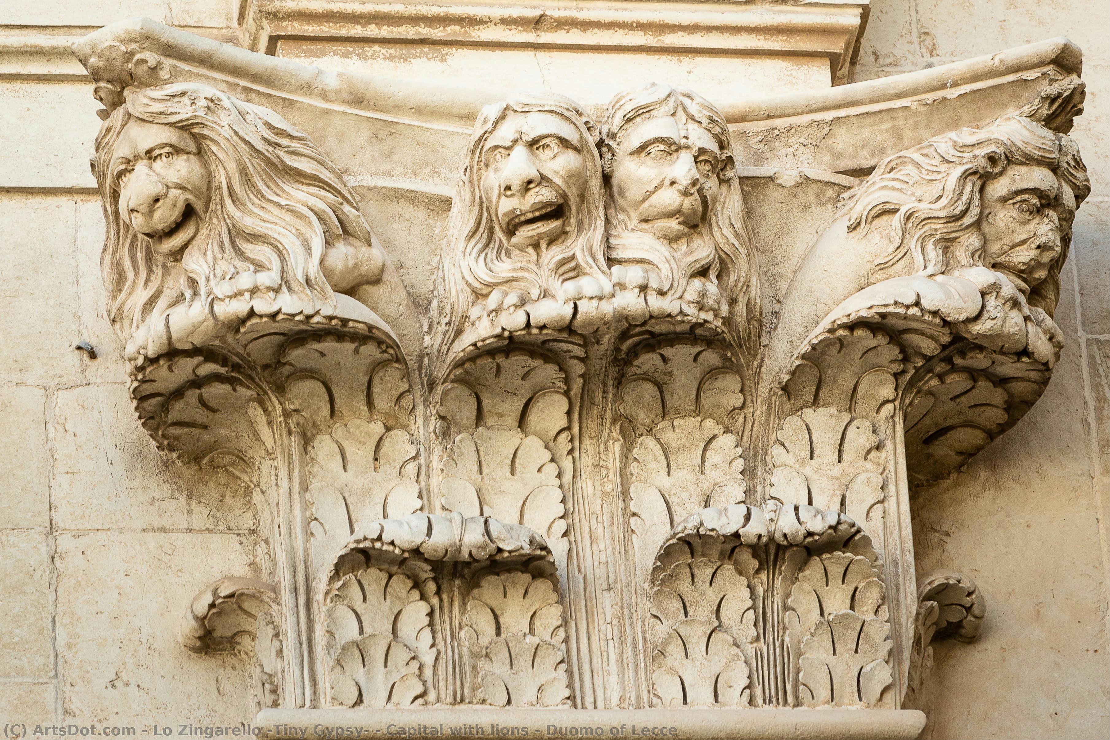 Capital With Lions - Duomo Of Lecce — Lo Zingarello (tiny Gypsy)