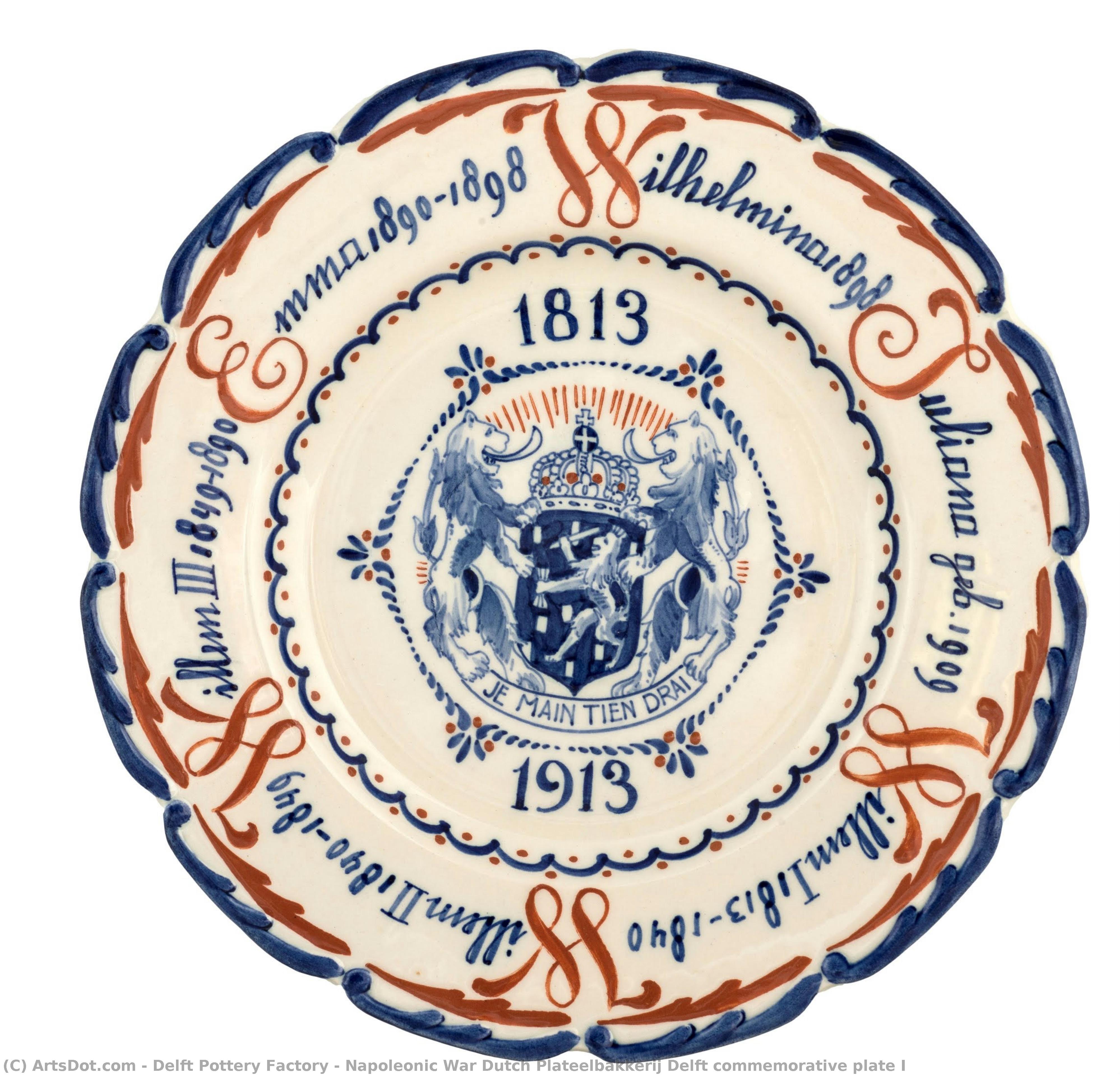 Napoleonic War Dutch Plateelbakkerij Delft Commemorative Plate I — Delft Pottery Factory