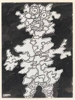 Figure, Black Background (personnage Fond Noir) — Jean Philippe Arthur Dubuffet