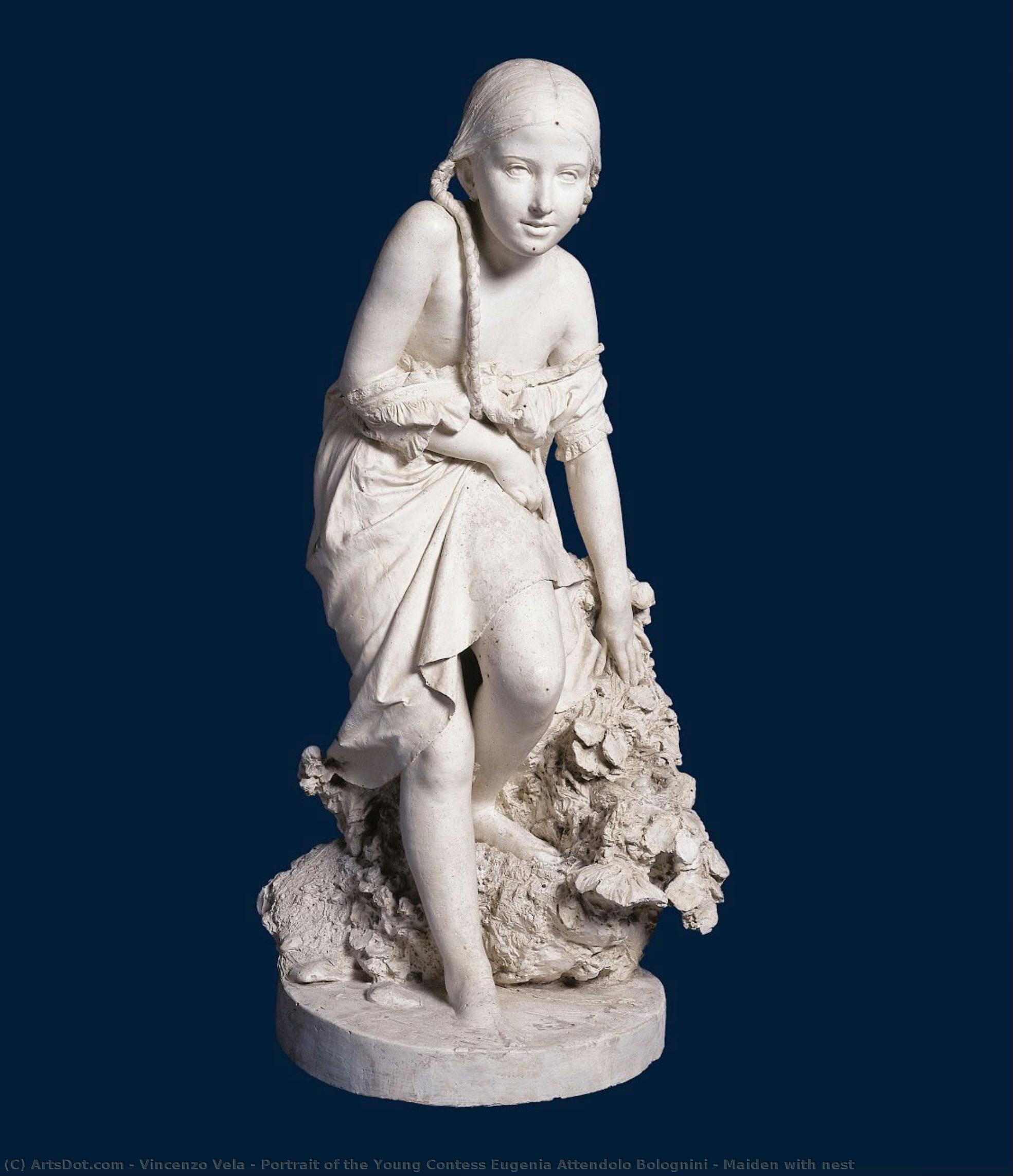 Portrait Of The Young Contess Eugenia Attendolo Bolognini / Maiden With Nest — Vincenzo Vela