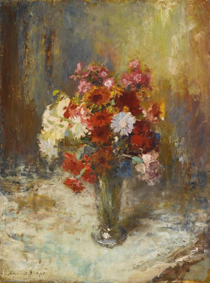 Flowers In A Glass Vase — Edward Seago
