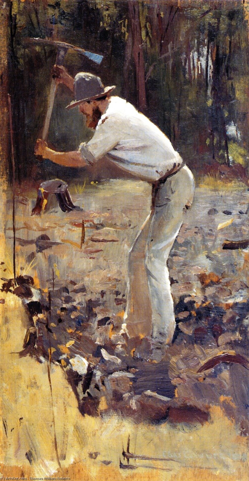 Turning The Soil (also Known As Sketch For Charcoal Burners) — Thomas William Roberts