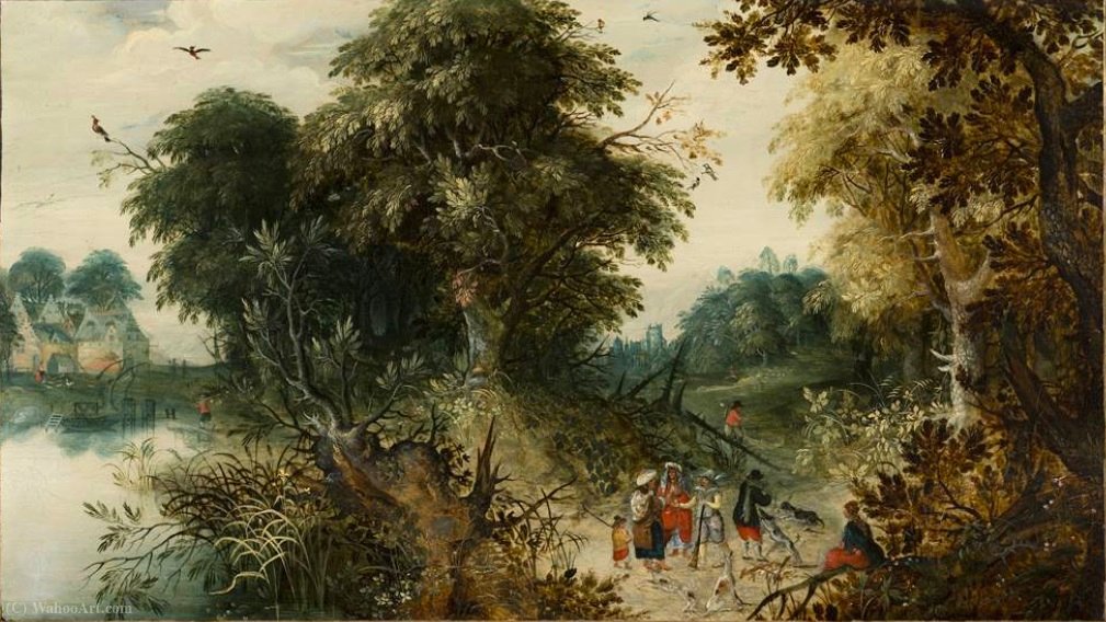 Forest View With Travellers — Abraham Govaerts