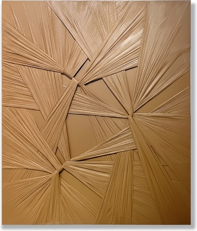 Handmade Mixed Media Starburst Wall Sculpture – Tan & Brown Textured Art