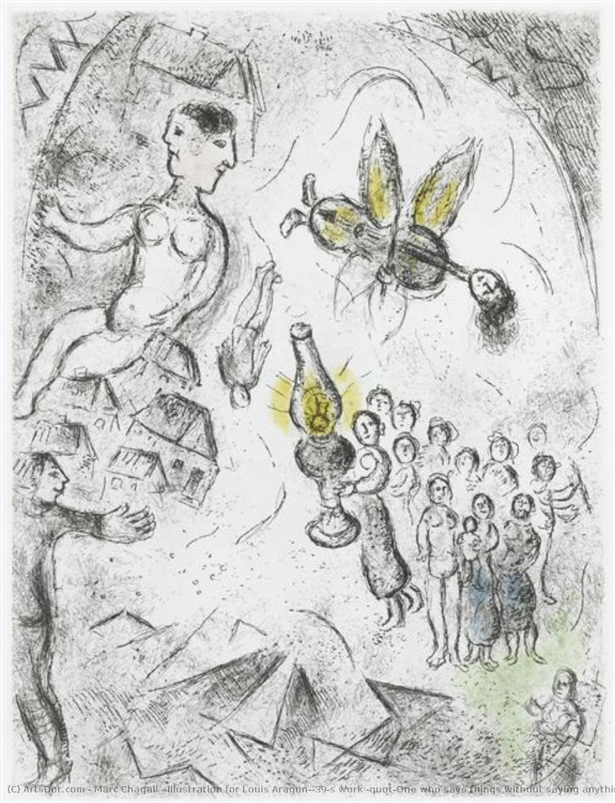 Illustration Für Aragon’s Werk „wer Spricht Ohne Zu Sprechen“ — Marc Chagall