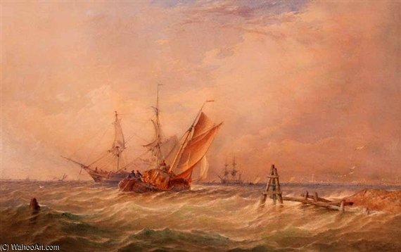 Shipping Off A Coast — Thomas Sewell Robins