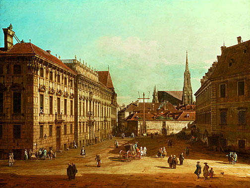 A View Of The Lobkowicz Palace In Vienna — Bernardo Bellotto