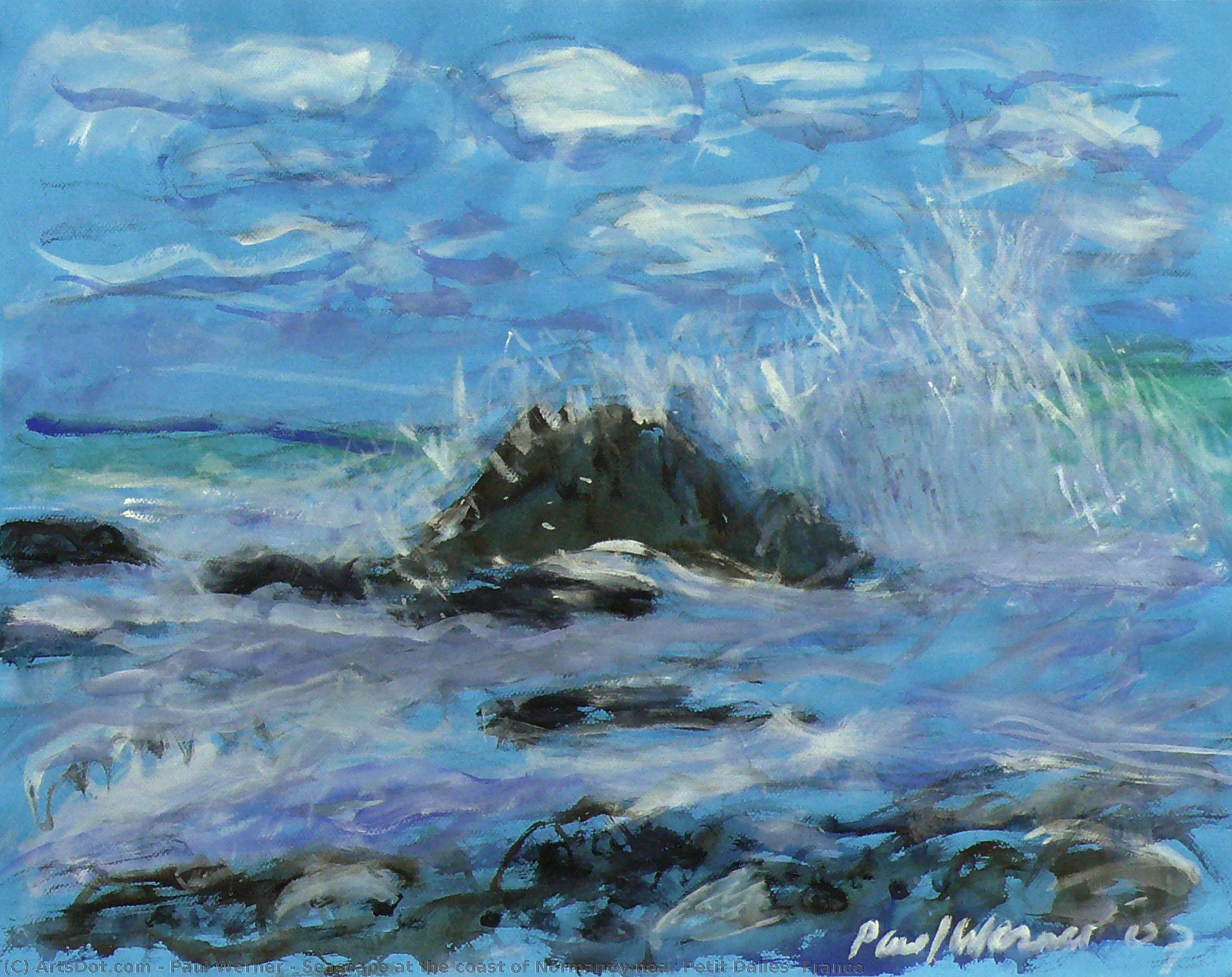 Seascape At The Coast Of Normandy Near Petit Dalles, France — Paul Werner