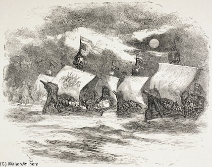 King Henry's Fleet Sails For France, — John Gilbert