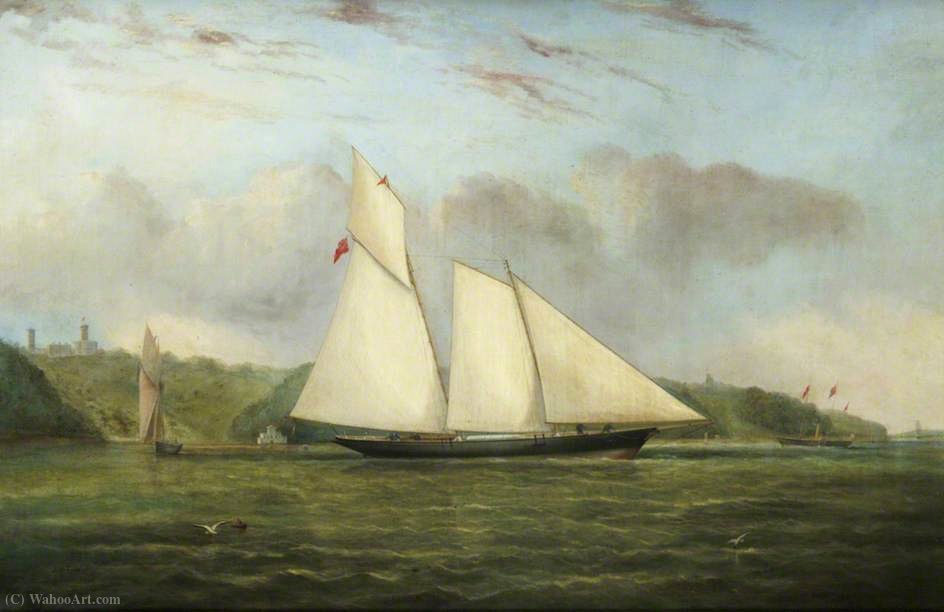 Yacht Sailing Off Osborne Bay — Arthur Wellington Fowles